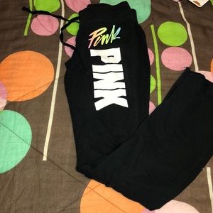 Pink flared sweats/leggings